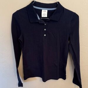 GAP Girls Navy Long Sleeve Polo Shirt